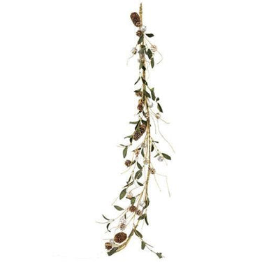Silver Frosted Pine Cone & Bell Garland - The Fox Decor